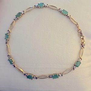 10K Emerald and diamond bracelet